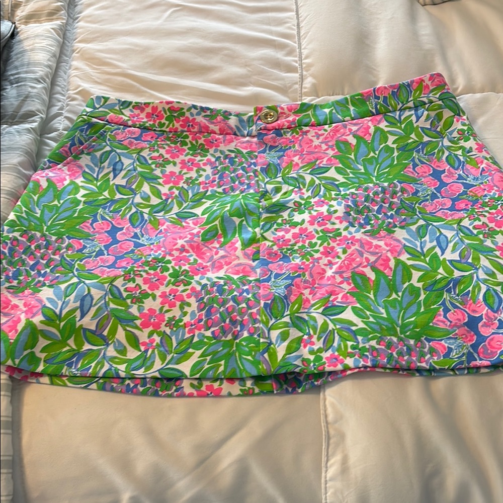 Lilly Pulitzer Pink and Green A-Line Mini Skirt Resort Wear.  Lightly used.
